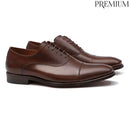 SAPATO OXFORD MASCULINO SOCIAL EM COURO MARROM COM CONFORTO - BROWN