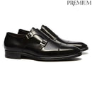 SAPATO MONK STRAP MASCULINO SOCIAL EM COURO - PRETO