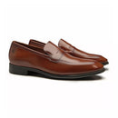 SAPATO LOAFER MASCULINO SOCIAL EM COURO MARROM COM CONFORTO - COBRE