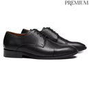 SAPATO DERBY MASCULINO SOCIAL EM COURO PRETO COM CONFORTO - ANILINA