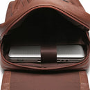 MOCHILA PORTA NOTEBOOK DE ATE 17'' MASCULINA EM COURO MARROM - WHISKY