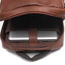 MOCHILA PORTA NOTEBOOK MASCULINA EM COURO MARROM - WHISKY