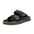 SANDÁLIA MASCULINA CASUAL EM COURO PRETO - SKAR PRETO