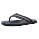 Chinelo Masculino Casual Em Couro Azul - MARINHO